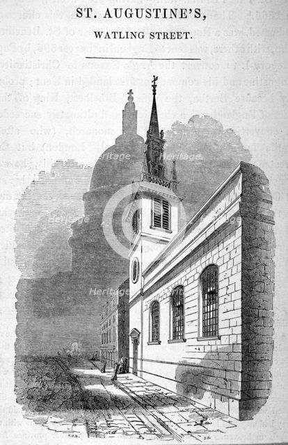 View of St Augstine, Watling Street, City of London, 1850.      Artist: SW