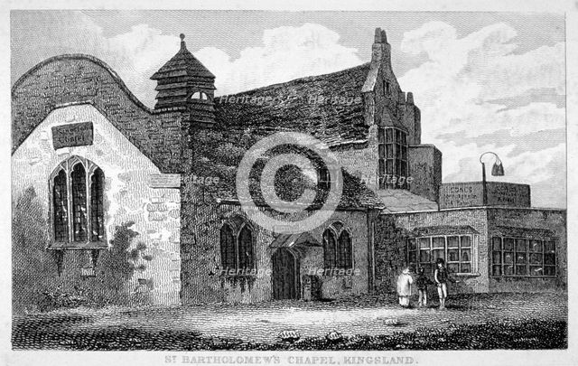 View of St Bartholomew's Chapel, Kingsland Road, Hackney, London, c1830. Artist: Anon