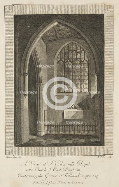 View of St. Edmund's Chapel in the Church of East Dereham..., 1804. Creator: William Blake (British, 1757-1827).