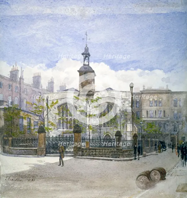View of St Helen's Church, Bishopsgate, City of London, 1883. Artist: John Crowther
