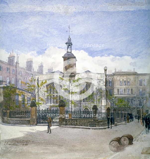View of St Helen's Church, Bishopsgate, City of London, 1883. Artist: John Crowther