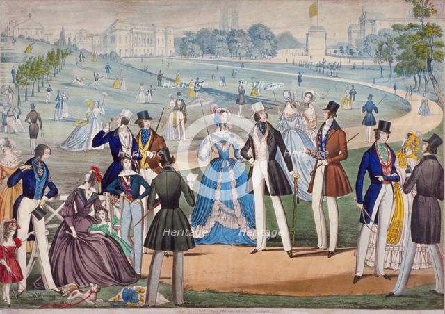 View of St James's Park from Green Park, Westminster, 1820. Artist: Anon