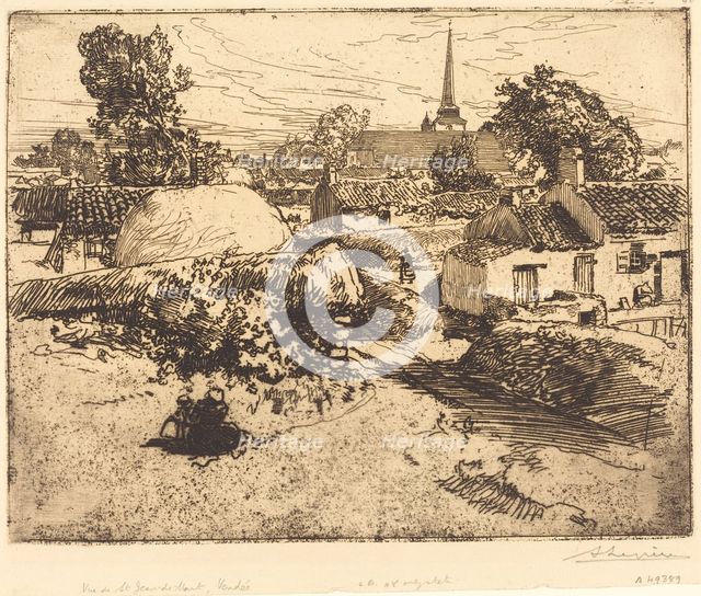 View of St.-Jean-de-Mont, Vendee (Vue de St.-Jean-de-Mont, Vendee), 1892. Creator: Auguste Lepere.
