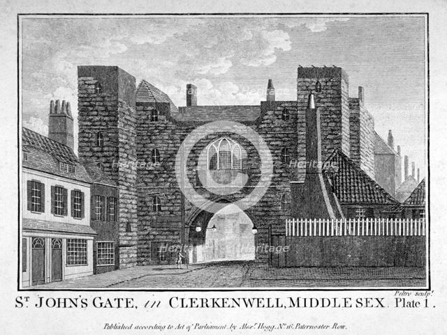 View of St John's Gate, Clerkenwell, London, c1790. Artist: John Peltro