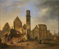 View of St Michael's Abbey in Antwerp after the fire of October 27, 1830, 1830. Creator: Brée, Philippe Jacques van (1786-1871)