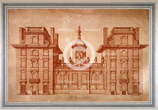 View of St Paul's School, City of London, c1670. Artist: Unknown