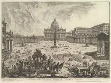 View of St. Peter's Basilica and Piazza in the Vatican, from Vedute di Roma (Roman Vie..., ca. 1748. Creator: Giovanni Battista Piranesi
