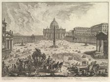 View of St. Peter's Basilica and Piazza in the Vatican, from Vedute di Roma (Roman Vie..., ca. 1748. Creator: Giovanni Battista Piranesi