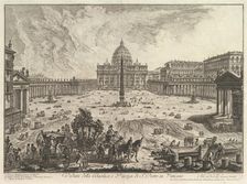 View of St. Peter's Basilica and Piazza in the Vatican, from Vedute di Roma (Roman Vie..., ca. 1748. Creator: Giovanni Battista Piranesi