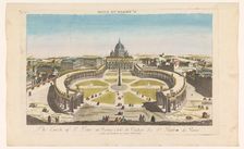 View of St. Peter's Square and St. Peter's Basilica in Vatican City, 1759-c.1796. Creator: Unknown