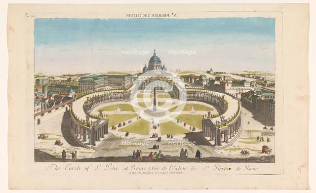 View of St. Peter's Square and St. Peter's Basilica in Vatican City, 1759-c.1796. Creator: Unknown.
