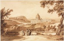 View of St. Peters, Rome, c. 1817-1820. Creator: Achille Etna Michallon (French, 1796-1822)