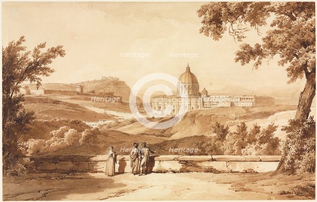 View of St. Peters, Rome, c. 1817-1820. Creator: Achille Etna Michallon (French, 1796-1822).
