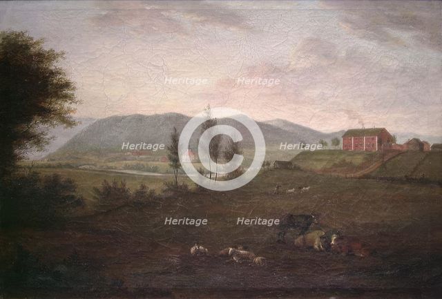 View of Storen Church and Parsonage, 1823. Creator: Jacob Petersen.