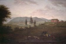View of Storen Church and Parsonage, 1823. Creator: Jacob Petersen