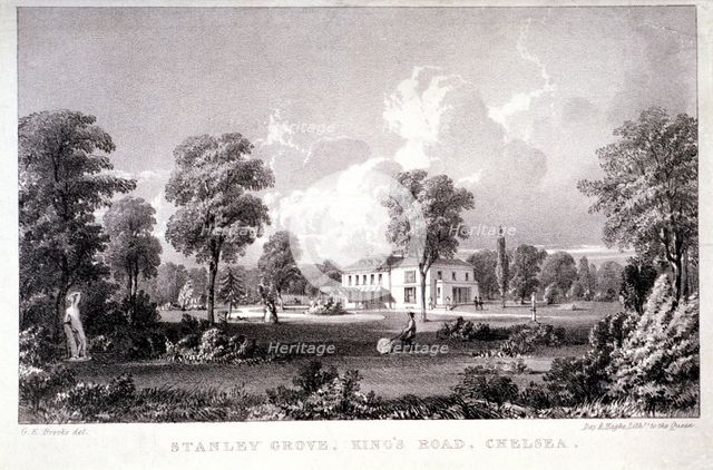 View of Stanley Grove, King's Road, Chelsea, London, c1825.  Artist: Louis Haghe