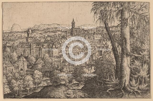 View of Steyr on Enns, 1554. Creator: Hans Sebald Lautensack.