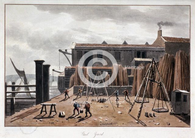 View of Steelyard Wharf, London, 1811. Artist: George Shepherd