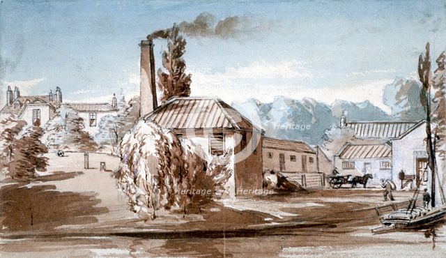 View of Stephenson and Giles Starch Works at Old Ford, Bow, London, c1830.           Artist: E Noyce