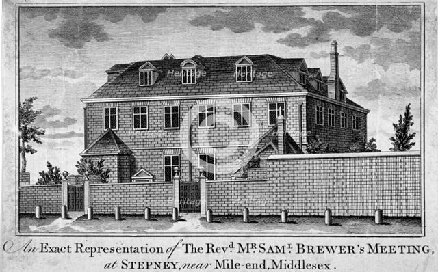 View of Stepney Meeting House, Stepney, London, 1783.              Artist: Anon