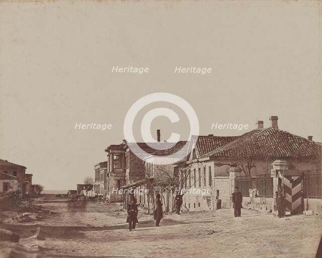 View of Street with Soldiers, 1855-1856. Creator: James Robertson.