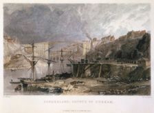 View of Sunderland and the Iron Bridge looking eastwards, 1833. Creator: Unknown
