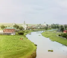 View of Suzdal along the Kamenka River, 1912. Creator: Sergey Mikhaylovich Prokudin-Gorsky