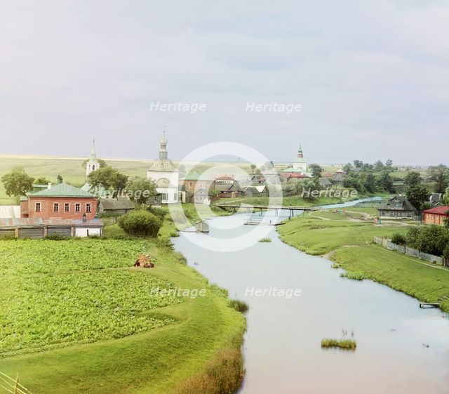 View of Suzdal along the Kamenka River, 1912. Creator: Sergey Mikhaylovich Prokudin-Gorsky.
