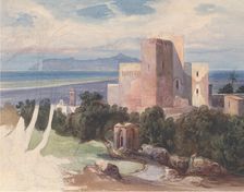 View on Terracina with Mount Circeo (recto)..., mid-19th century. Creator: Carl von Blaas