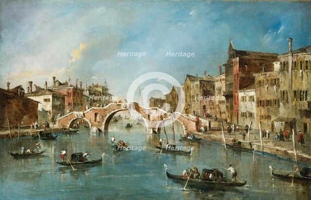View on the Cannaregio Canal, Venice, c. 1775-1780. Creator: Francesco Guardi.