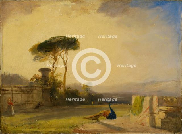 View on the Grounds of a Villa near Florence, 1826. Creator: Richard Parkes Bonington.
