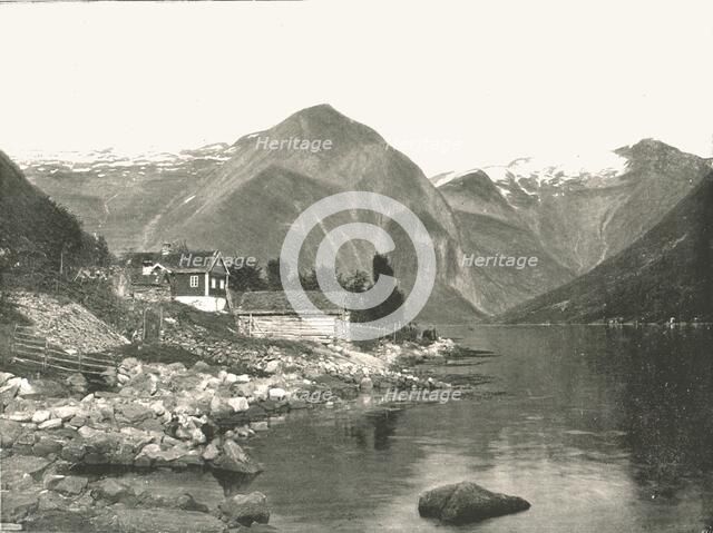 View on the Fjaerlandsfjorden, Sogn, Norway, 1895.  Creator: Knud Knudsen.