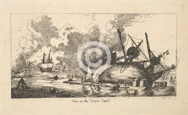 View on the French Coast, 1787. Creator: Thomas Rowlandson.