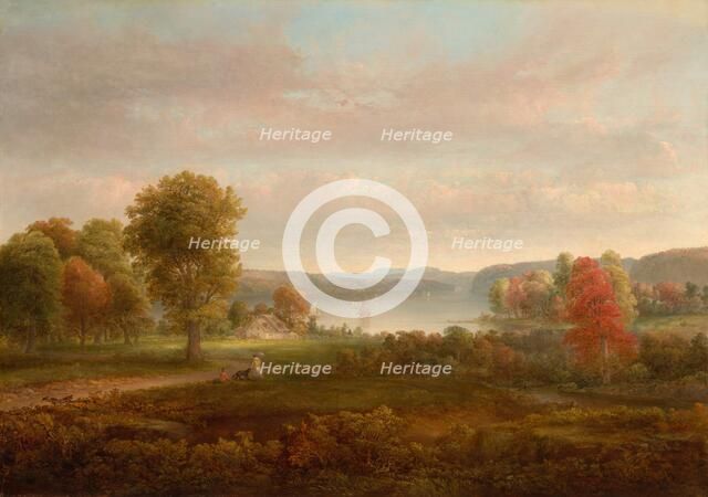 View on the Hudson in Autumn, 1850. Creator: Thomas Doughty.