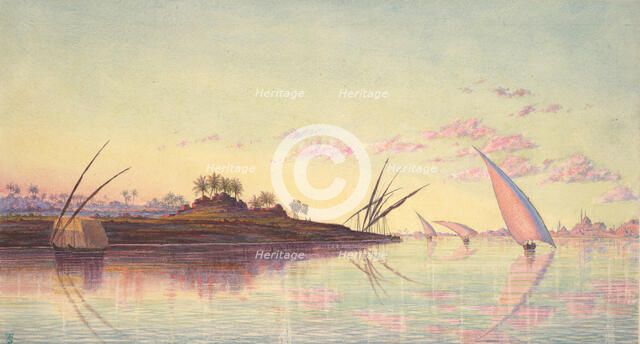 View on the Nile near Cairo, ca. 1855. Creator: Thomas Seddon.