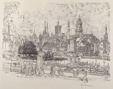 View on the Spree, Berlin, 1921. Creator: Joseph Pennell