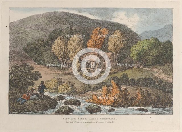 View on the River Camel, Cornwall, from "Views in Cornwall", April 12, 1812., April 12, 1812. Creator: Thomas Rowlandson.