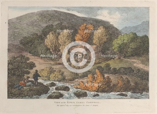 View on the River Camel, Cornwall, from "Views in Cornwall", April 12, 1812., April 12, 1812. Creator: Thomas Rowlandson.
