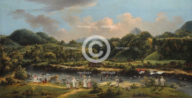 View on the River Roseau, Dominica, 1770/80. Creator: Agostino Brunias.