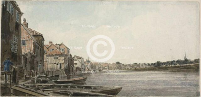 View on the Wensum at King Street, Taken from Foundary Bridge, 1810/18. Creator: John Thirtle.