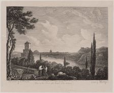 View on the Tiber with Rome in the Distance, 19th century. Creator: Thomas Hastings