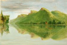 View on the Upper Mississippi, Beautiful Prairie Bluffs, 1835-1836. Creator: George Catlin