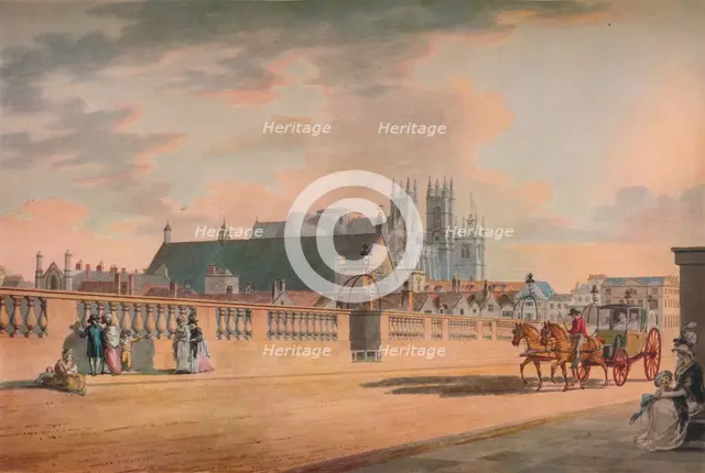'View on Westminster Bridge', 1792. Artist: Thomas Malton II.