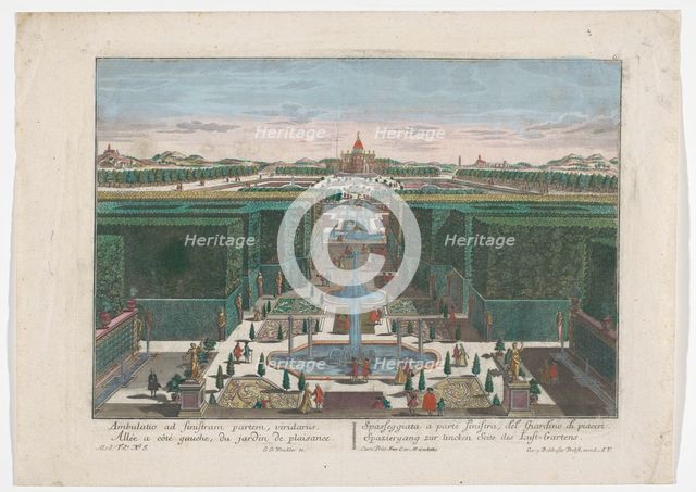 View on a avenue on the left side of a garden, 1742-1801. Creator: Georg Gottfried Winckler.