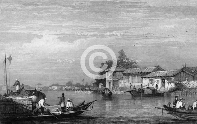 'View on a River near Canton', 1834. Creator: Samuel Prout.