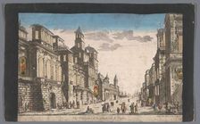 View on a street towards the sea in Naples, 1745-1775. Creator: Anon