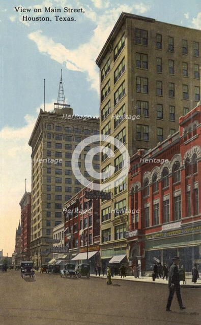 View on Main Street, Houston, Texas, USA, 1918. Artist: Unknown