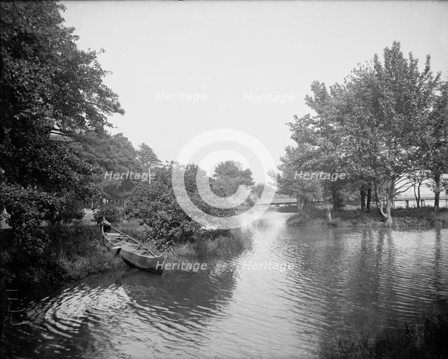 View on Sunset Lake, Asbury Park, N.J., between 1900 and 1910. Creator: Unknown.