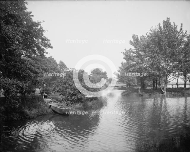 View on Sunset Lake, Asbury Park, N.J., between 1900 and 1910. Creator: Unknown.