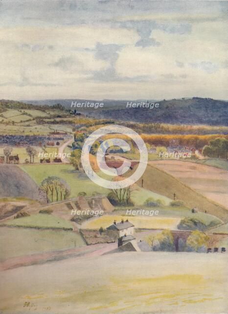 'View over Merstham and Redhill, from Alderstead', 1913, (1914). Artist: James S Ogilvy.